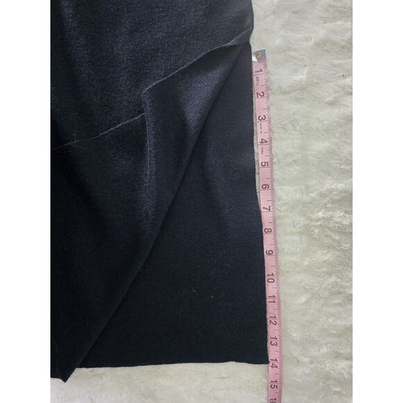 Brochu Walker Merino Wool Blend Soft Pull On Navy Midi Cozy Skirt Large Luxury - Picture 9 of 9